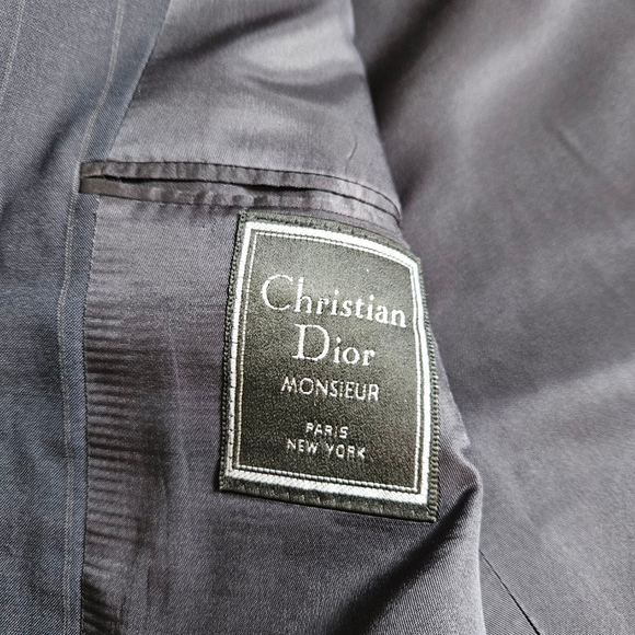 Vintage Christian Dior Monsieur Pure Wool Pinstripe Blazer Jacket Mens - Picture 6 of 8